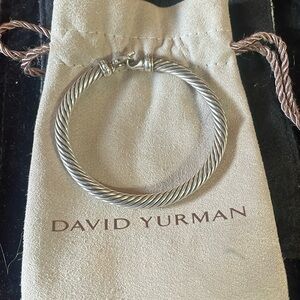 David Yurman 5mm Cable Buckle Diamond Bracelet Size SMALL